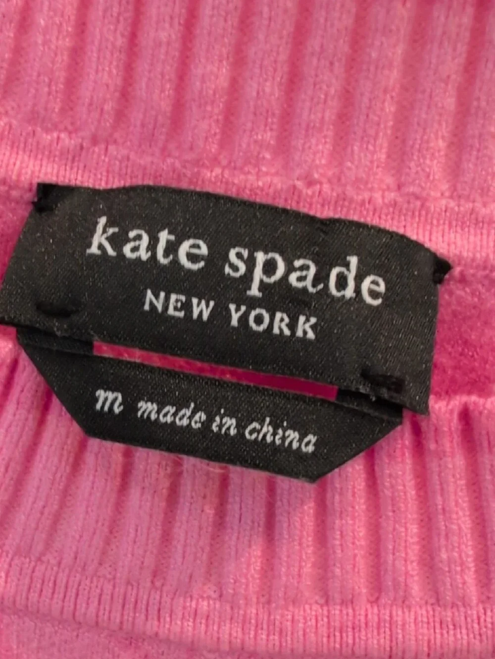 kate spade Pink Puff Sleeve Jacquard Knit Sweater